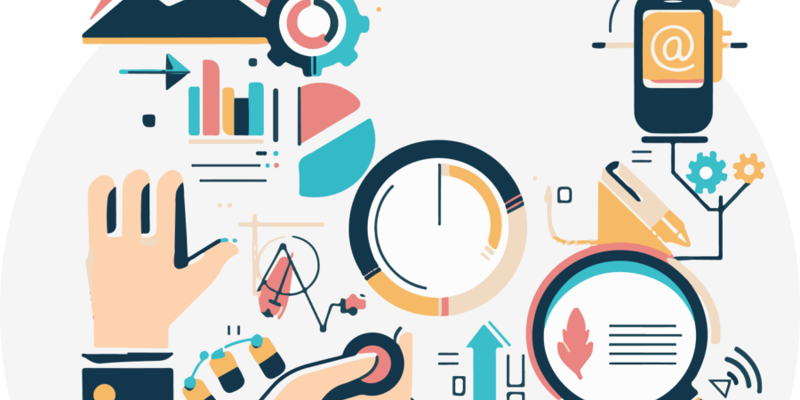 Tím Teapot plánuje internetový marketing na tabuli s kanálmi SEO, PPC, email a sociálne siete
