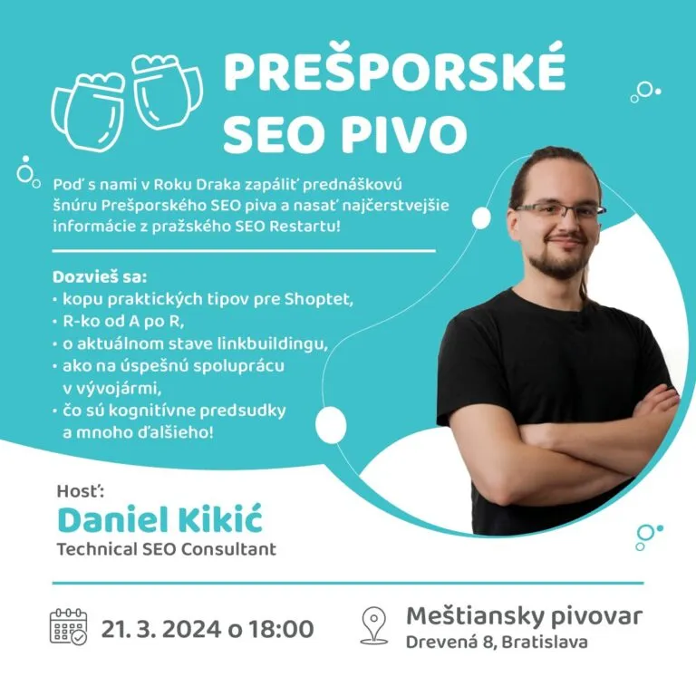 Speaker na SEO pive